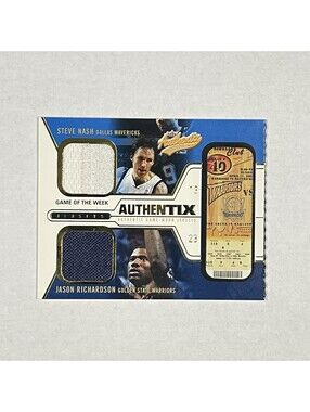 2003-04 Fleer Authentix SN-JR Steve Nash Jason Richardson Dual Jersey Card NM